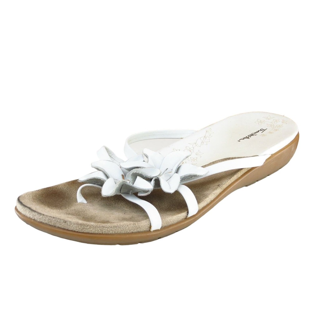 Thom McAn Sz 10 M‎ White Flip Flop Synthetic Women Sandals